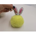 Cute Genuine Rabbit Fur Ball Pompom Keychain for Car Keyring handbag